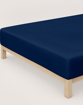 Schlafgut Pure Jersey Boxspring Hoeslaken S - 90x190 - 100x220 570 Blue Deep