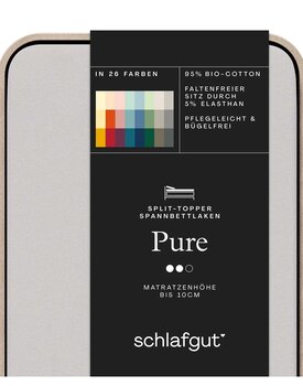 Schlafgut Pure Split-Topper Hoeslaken XL - 180x200 - 200x220 511 Grey Light