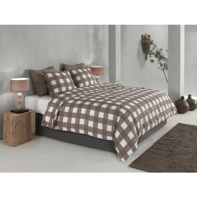 Zo! Home Quattro di Lino Dekbedovertrek 140x200/220 Palm Taupe Zo! Home Quattro di Lino Dekbedovertrek 140x200/220 Palm Taupe