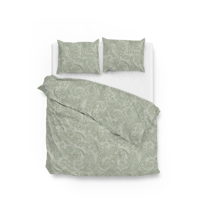 Zo! Home Paisley di Lino Dekbedovertrek 140x200/220 Moss Green