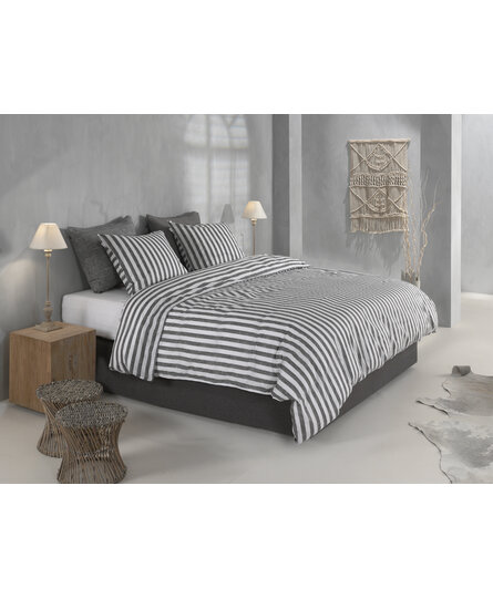 Zo! Home Banda di Lino Dekbedovertrek 240x200/220 Dark Grey