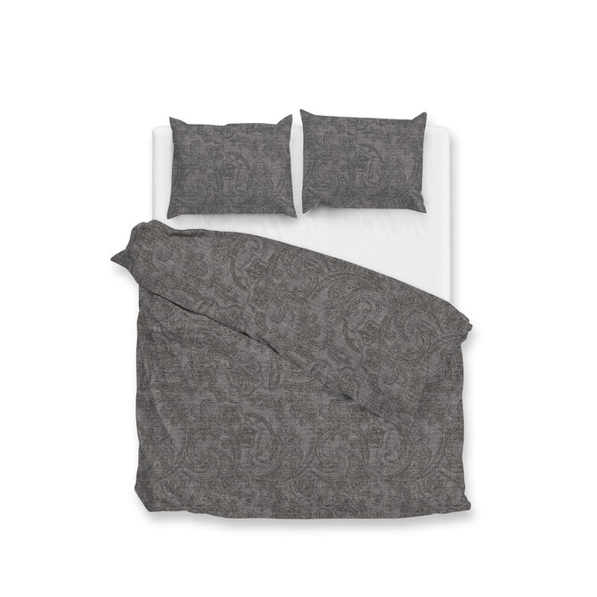 Zo! Home Paisley di Lino Dekbedovertrek 200x200/220 Dark Grey Zo! Home Paisley di Lino Dekbedovertrek 200x200/220 Dark Grey