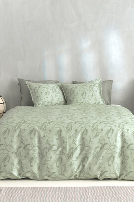 Zo! Home Fiori di Satinado Dekbedovertrek 200x200/220 Foam Green