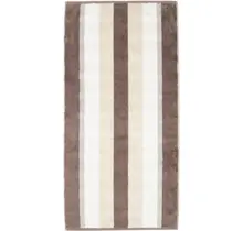 Cawo Noblesse Stripes  Handdoek 50x100 walnuss