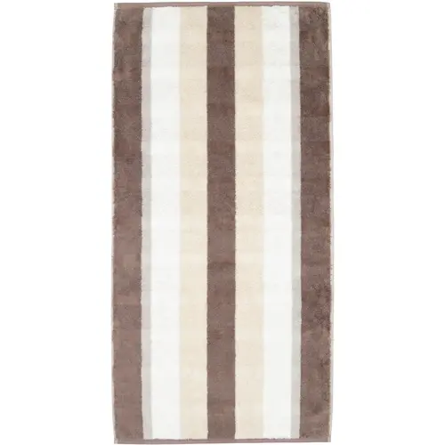 Cawö Cawo Noblesse Stripes Handdoek 50x100 walnuss afbeelding