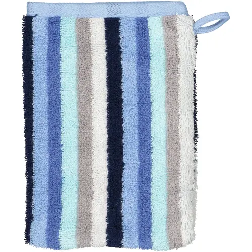 Cawö Cawo Shades Streifen Washandje 16x22 aqua afbeelding