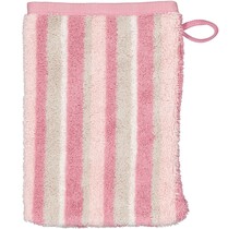Cawo Breeze Streifen Washandje 16x22 blush