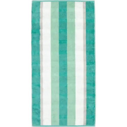 Cawö Cawo Noblesse Stripes Handdoek 50x100 smaragd afbeelding