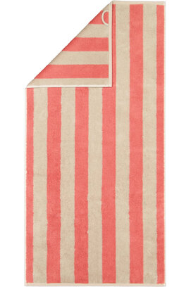 Cawo Gallery stripes Handdoek 50x100 koralle