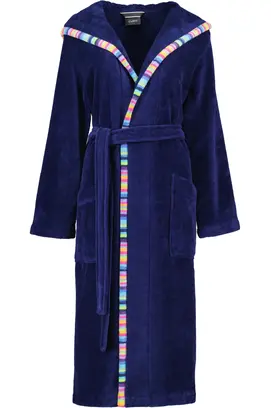 Cawo Dames Badjas met capuchon 840 11 marine Maat 38