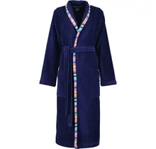 Cawo Dames Badjas met sjaalkraag 839 11 marine Maat 46