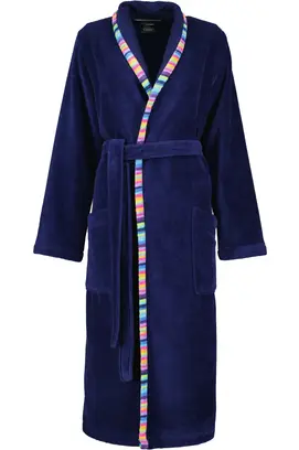 Cawo Dames Badjas met sjaalkraag 839 11 marine Maat 50