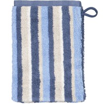 Cawo Breeze Streifen Washandje 16x22 sky