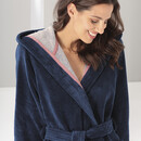 Cawö Cawö Badjas met capuchon 830 Doubleface  marine 48/50