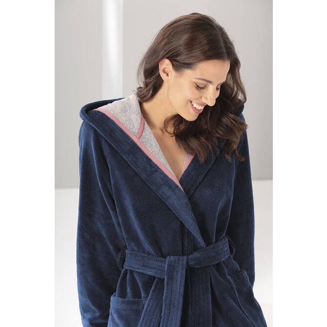 Cawö Badjas met capuchon 830 Doubleface  marine 32/34 Cawö Badjas met capuchon 830 Doubleface  marine 32/34