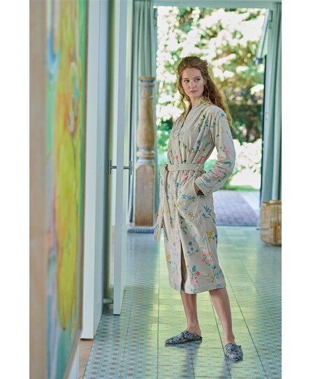 Pip Studio Les Fleurs Bathrobe Khaki XS