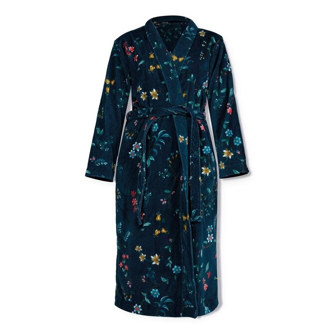Pip Studio Les Fleurs Badjas - Donkerblauw XXL