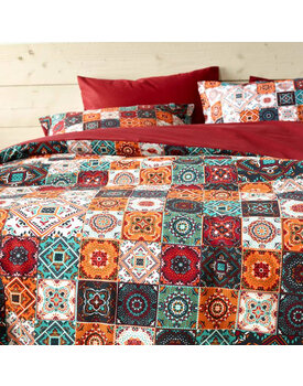 De Witte Lietear dekbedovertrek Ankara Red Dahlia 200x200/220