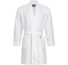 Morgenstern badjas Sascha Kimono wafelstof kort 100cm Wit S