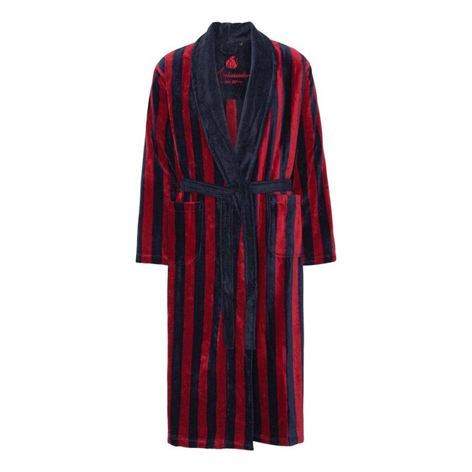 Ambassador Skagerak Navy/Red Stripe Heren Badjas 20295-25-L