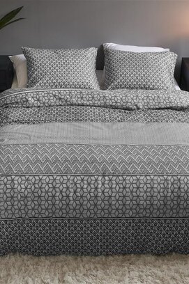 Riviera Maison Dekbedovertrek  Marley Grijs 200x200/220