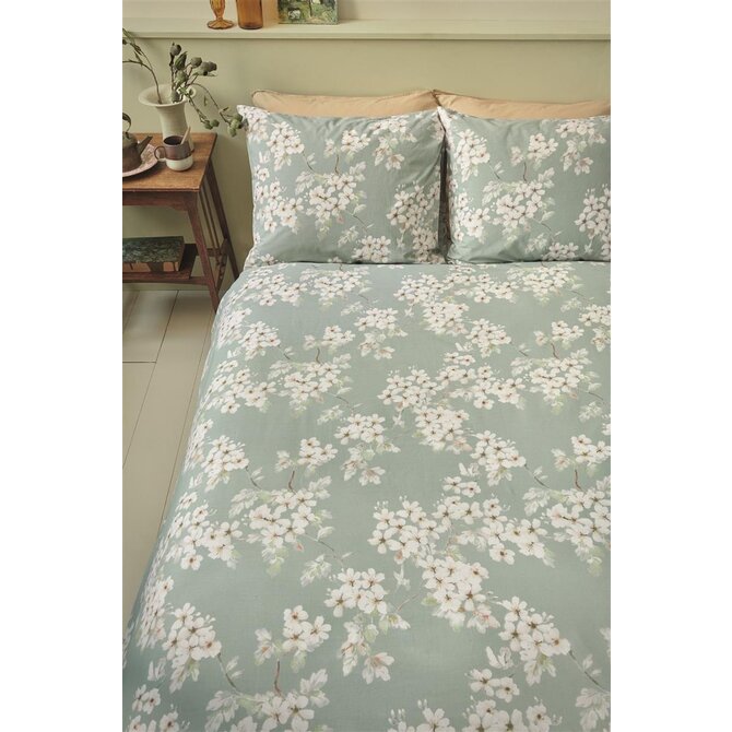 Ariadne at Home Dekbedovertrek Blooming Flowers Blauw Groen 240x200/220 Ariadne at Home Dekbedovertrek Blooming Flowers Blauw Groen 240x200/220