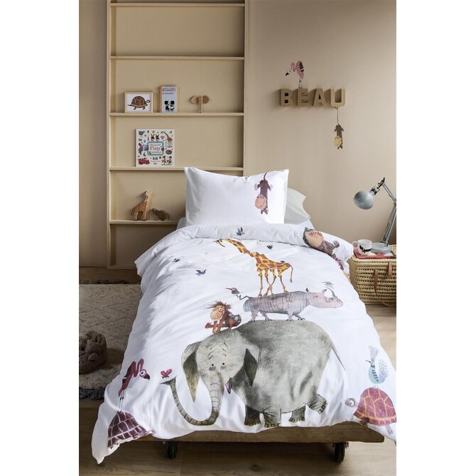 Beddinghouse x Fiep Amsterdam Dekbedovertrek Dieren Stapelen 140x200