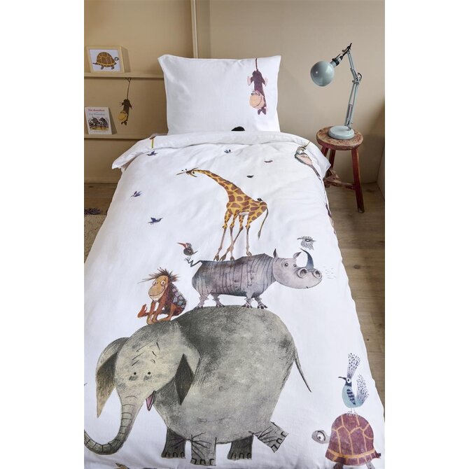 Beddinghouse x Fiep Amsterdam Dekbedovertrek Dieren Stapelen 140x200