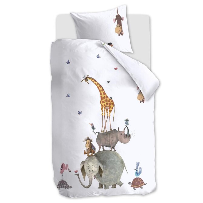 Beddinghouse x Fiep Amsterdam Dekbedovertrek Dieren Stapelen 140x200