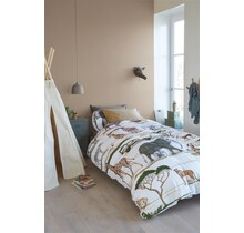 Beddinghouse x Hanneke de Jager Kinderdekbedovertrek Jeep Safari Naturel 120x150