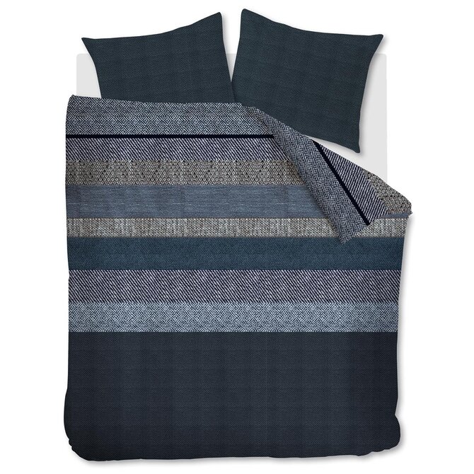 Beddinghouse Dekbedovertrek Enzo Blue 200x200/220 Beddinghouse Dekbedovertrek Enzo Blue 200x200/220