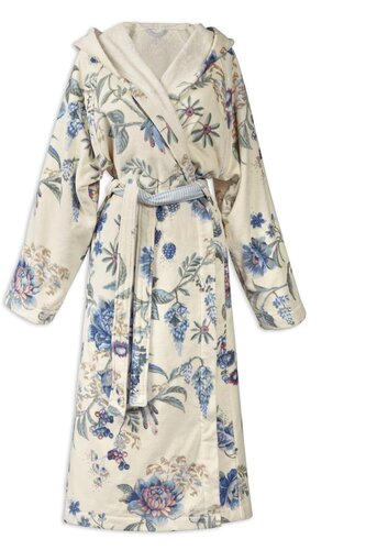 Pip Studio Pip Studio Secret Garden Bathrobe badjas Witblauw XS