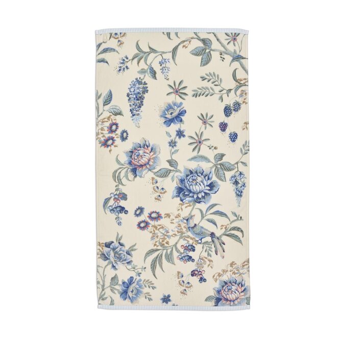Pip Studio Secret Garden handdoek WitBlauw 55x100 cm Pip Studio Secret Garden handdoek WitBlauw 55x100 cm