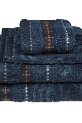 Pip Studio Jasmin Jacquard handdoek Donkerblauw 55x100 cm