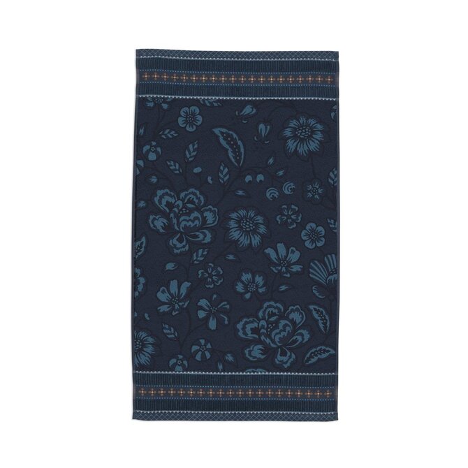 Pip Studio Jasmin Jacquard handdoek Donkerblauw 55x100 cm Pip Studio Jasmin Jacquard handdoek Donkerblauw 55x100 cm