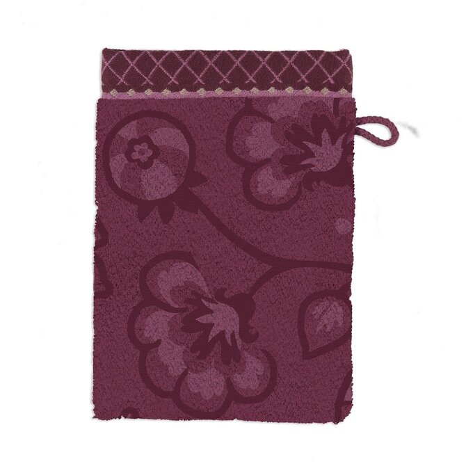 Pip Studio Jasmin Jacquard washandje Donkerroze 16x22 cm