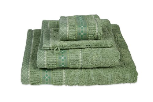 Pip Studio Pip Studio Jasmin Jacquard handdoek Groen 55x100 cm