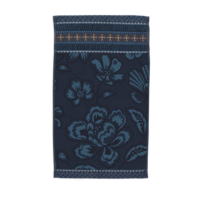 Pip Studio Jasmin Jacquard gastendoekje Donkerblauw 30x50 cm Pip Studio Jasmin Jacquard gastendoekje Donkerblauw 30x50 cm