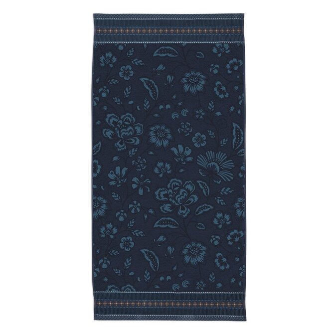 Pip Studio Jasmin Jacquard douchelaken Donkerblauw 70x140 cm Pip Studio Jasmin Jacquard douchelaken Donkerblauw 70x140 cm