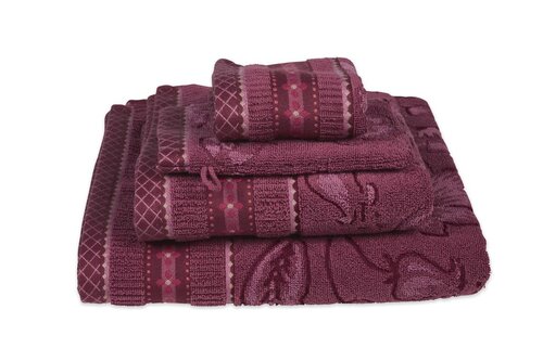 Pip Studio Badlaken Jasmin Jacquard Dark Pink 70x140