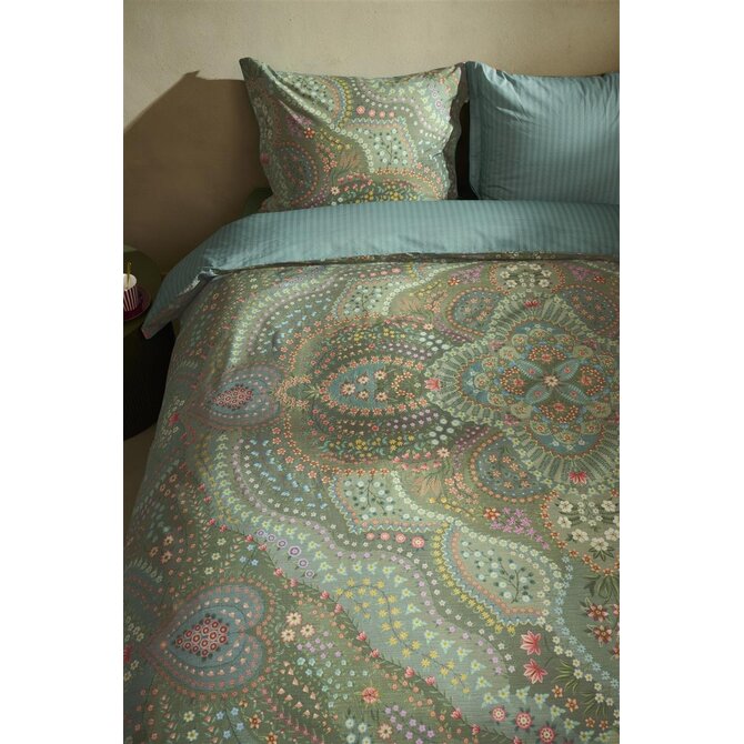 Pip Studio Dekbedovertrek Alfombra Groen 200x200/220 Pip Studio Dekbedovertrek Alfombra Groen 200x200/220