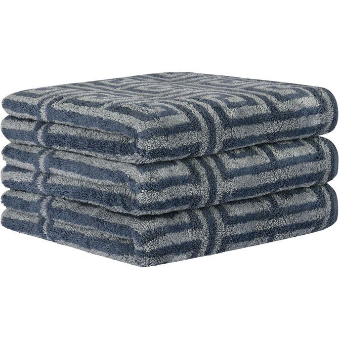 Cawo Noblesse Elegance Allover print Washandje 16/22 nachtblauw