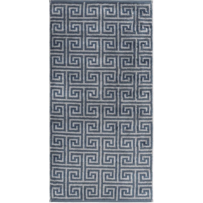 Cawo Noblesse Elegance Allover print Handdoek 50/100 nachtblauw