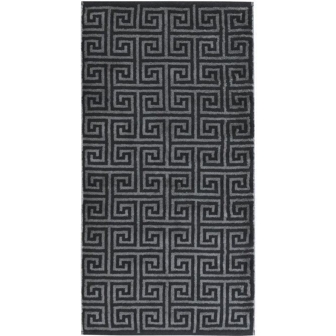 Cawo Noblesse Elegance Allover print Handdoek 50/100 zwart