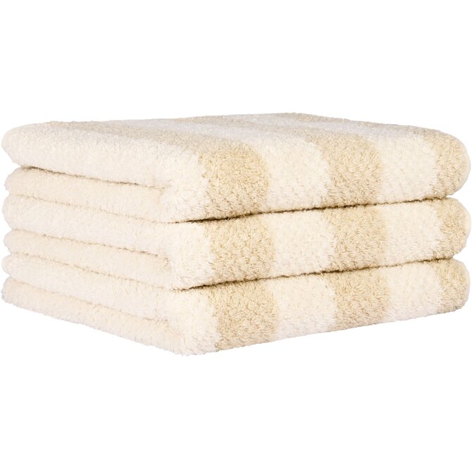 Cawo Pure Strepen Handdoek 50/100 beige Cawo Pure Strepen Handdoek 50/100 beige