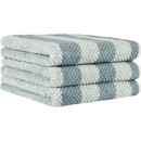 Cawö Cawo Pure Strepen Handdoek 50/100 mystic green