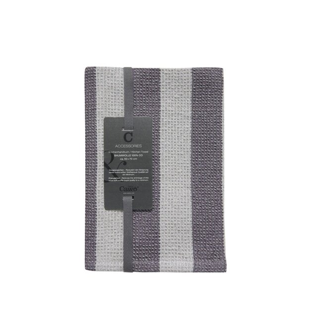 Cawo Piqué Cuisine Theedoek 50/70 plum/platin Cawo Piqué Cuisine Theedoek 50/70 plum/platin