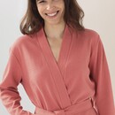 Cawö Cawo Dames  Home Kimono, extra licht Uni 40/42 koralle
