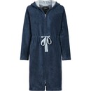 Cawö Cawo Dames  Home Badjas met Capuchon en ritssluiting Uni 44/46 sea