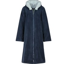 Cawo Dames  Home Badjas met Capuchon en ritssluiting Doubleface 36/38 sea